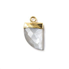 16x10mm Gold Leafed Platinum Grey Moonstone Horn Pendant 1 piece - The Bead Traders