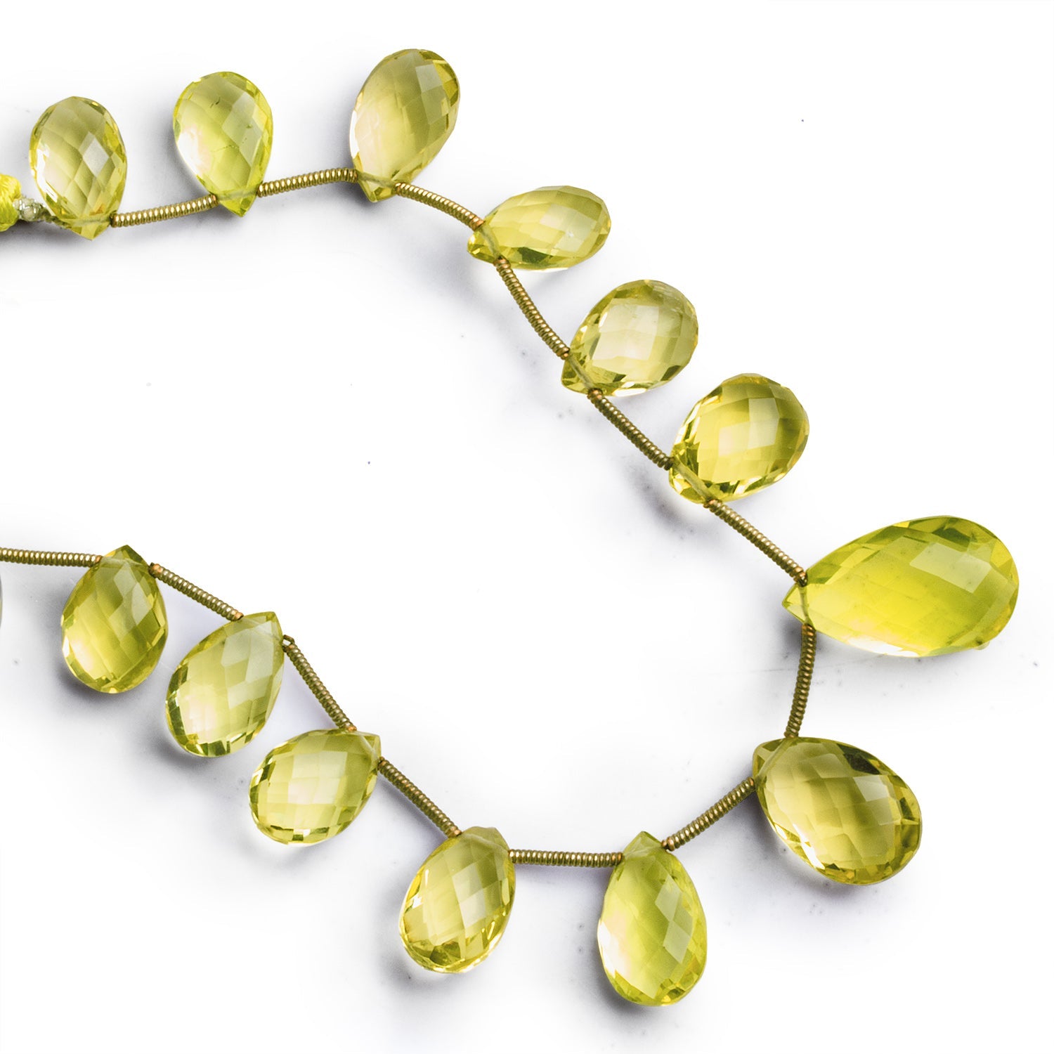 16x10mm Lemon Quartz Faceted Pears 7.5 inch 15 beads - The Bead Traders