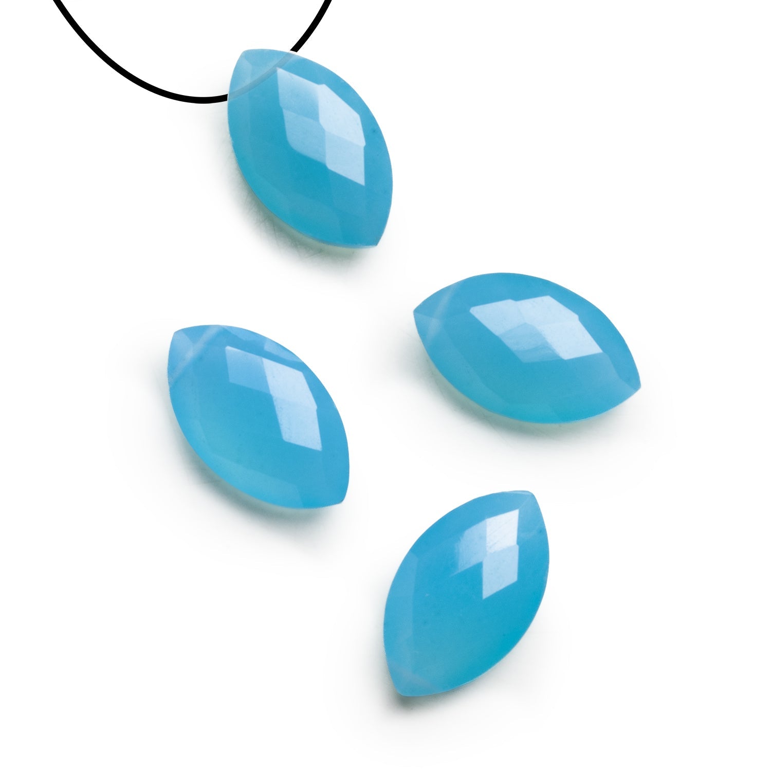 16x10mm Santorini Chalcedony Marquise Focals Set of 4 Beads - The Bead Traders