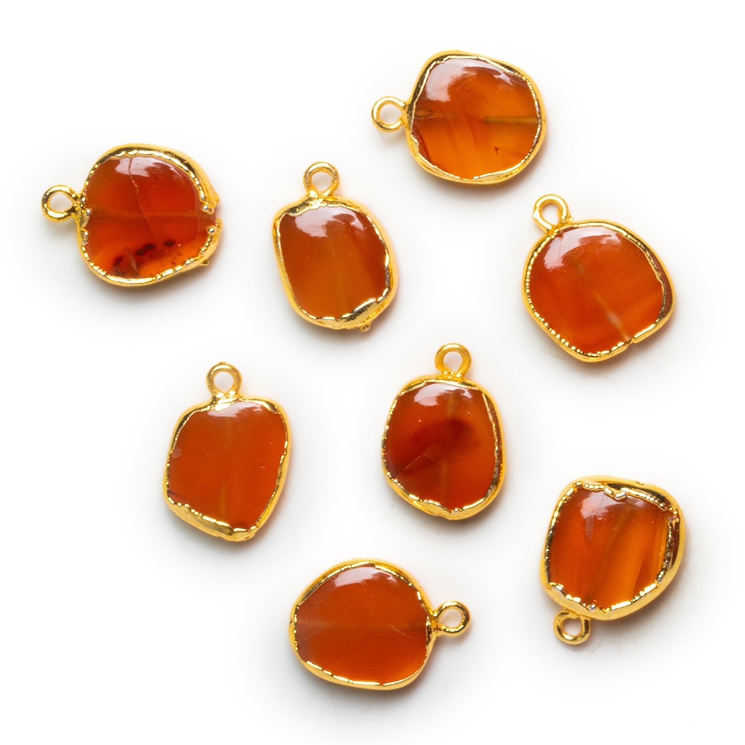 16x11mm Gold Leafed Carnelian Nugget Pendant 1 Bead - The Bead Traders
