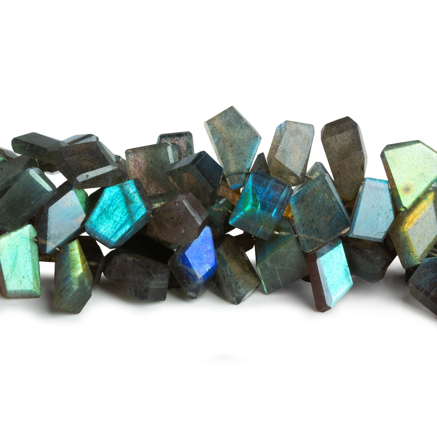 16x11mm Labradorite Faceted Nuggets 7 inch 28 beads - The Bead Traders