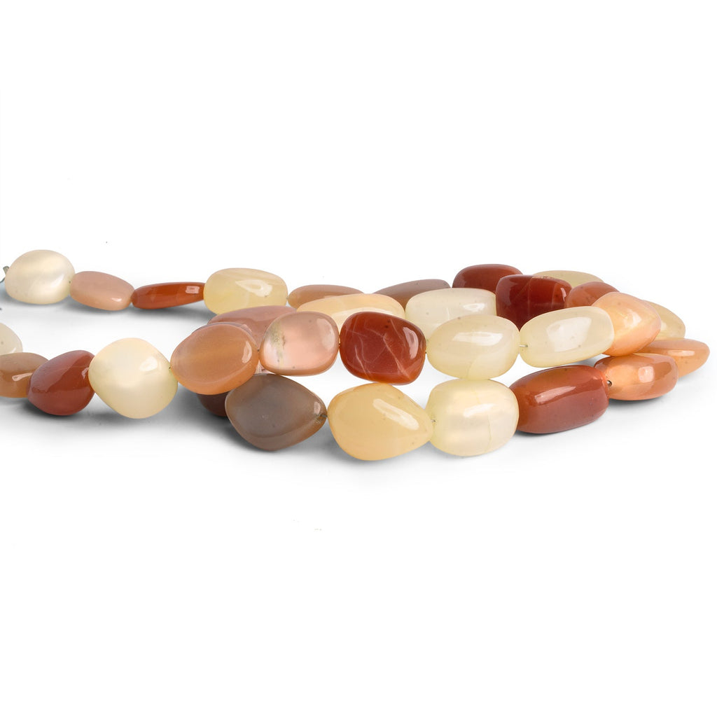 16x11mm Multi Moonstone Plain Nuggets 18 inch 28 beads - The Bead Traders