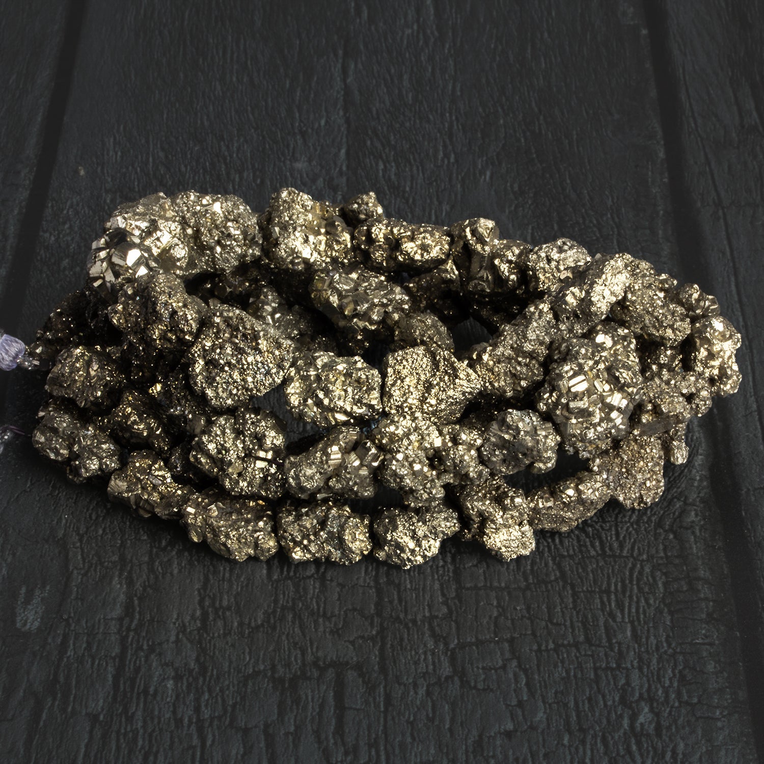 16x11mm Pyrite Nuggets 18 inch 34 beads - The Bead Traders