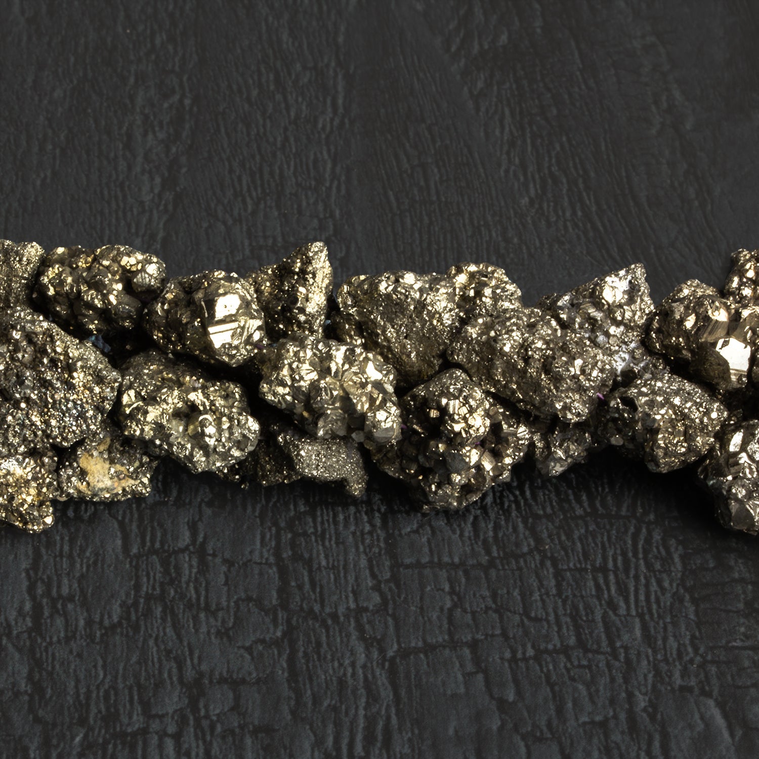 16x11mm Pyrite Nuggets 18 inch 34 beads - The Bead Traders