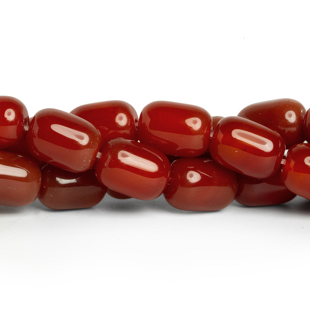 16x11mm Red Agate Barrel Tubes 15 inch 24 beads - The Bead Traders