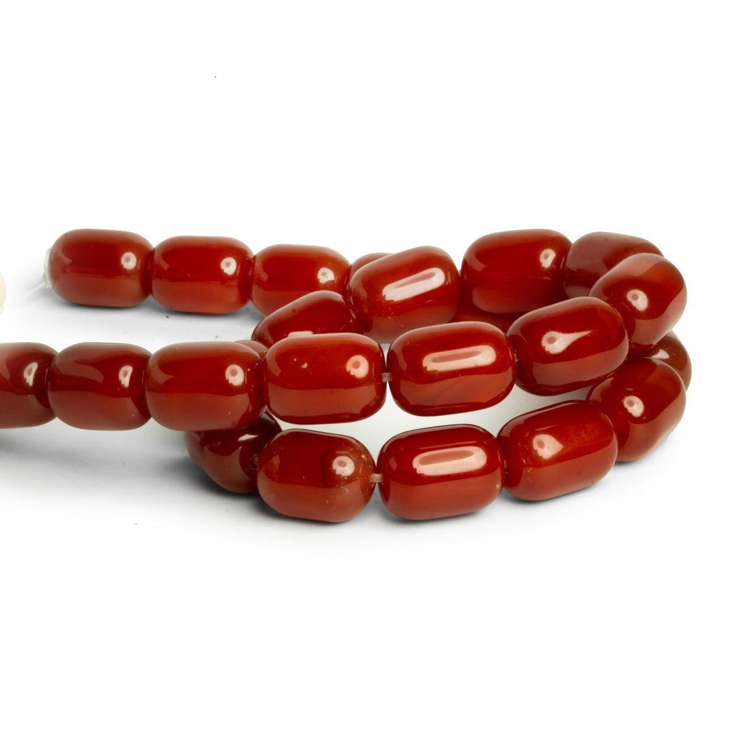16x11mm Red Agate Barrel Tubes 15 inch 24 beads - The Bead Traders