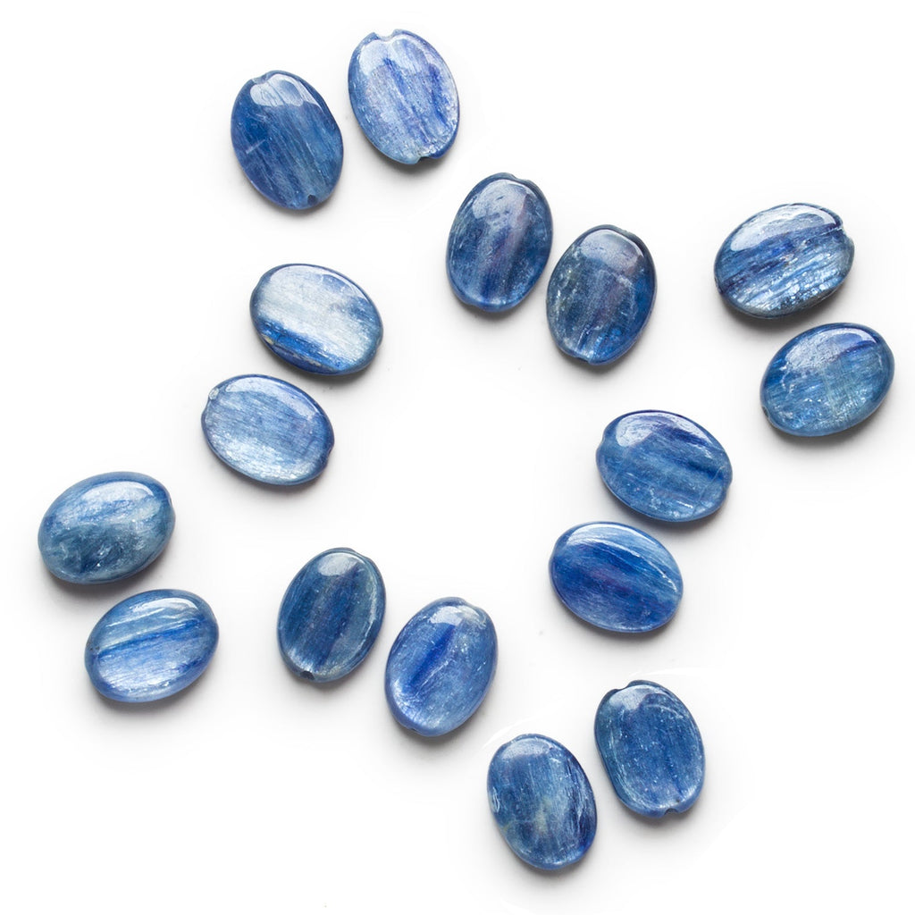 16x12mm Ceylon Blue Kyanite Plain Ovals Set of 2 Beads - The Bead Traders