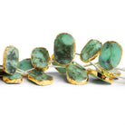 16x12mm Gold Leafed Chrysoprase Top - Drilled Slices 8 inch 11 beads - The Bead Traders