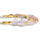 16x12mm Gold Leafed Multi Gemstone Beads 5 inch 11 beads - The Bead Traders