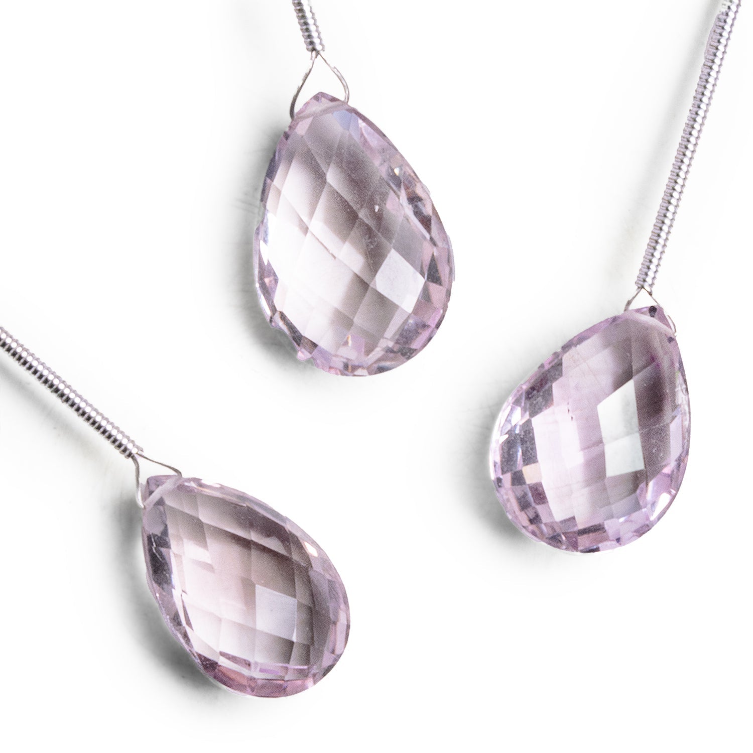 16x12mm Pink Amethyst Faceted Pear Focal 1 Bead - The Bead Traders