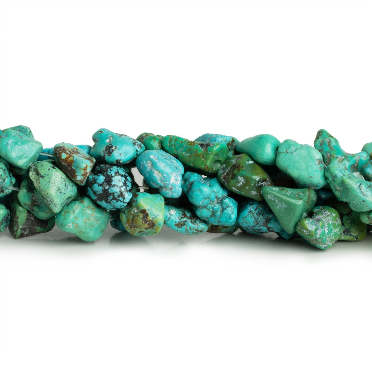 16x12mm Turquoise Plain Nuggets 16 inch 26 beads - The Bead Traders
