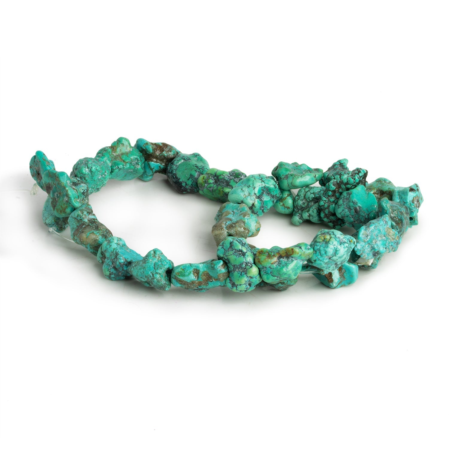 16x12mm Turquoise Plain Nuggets 16 inch 26 beads - The Bead Traders
