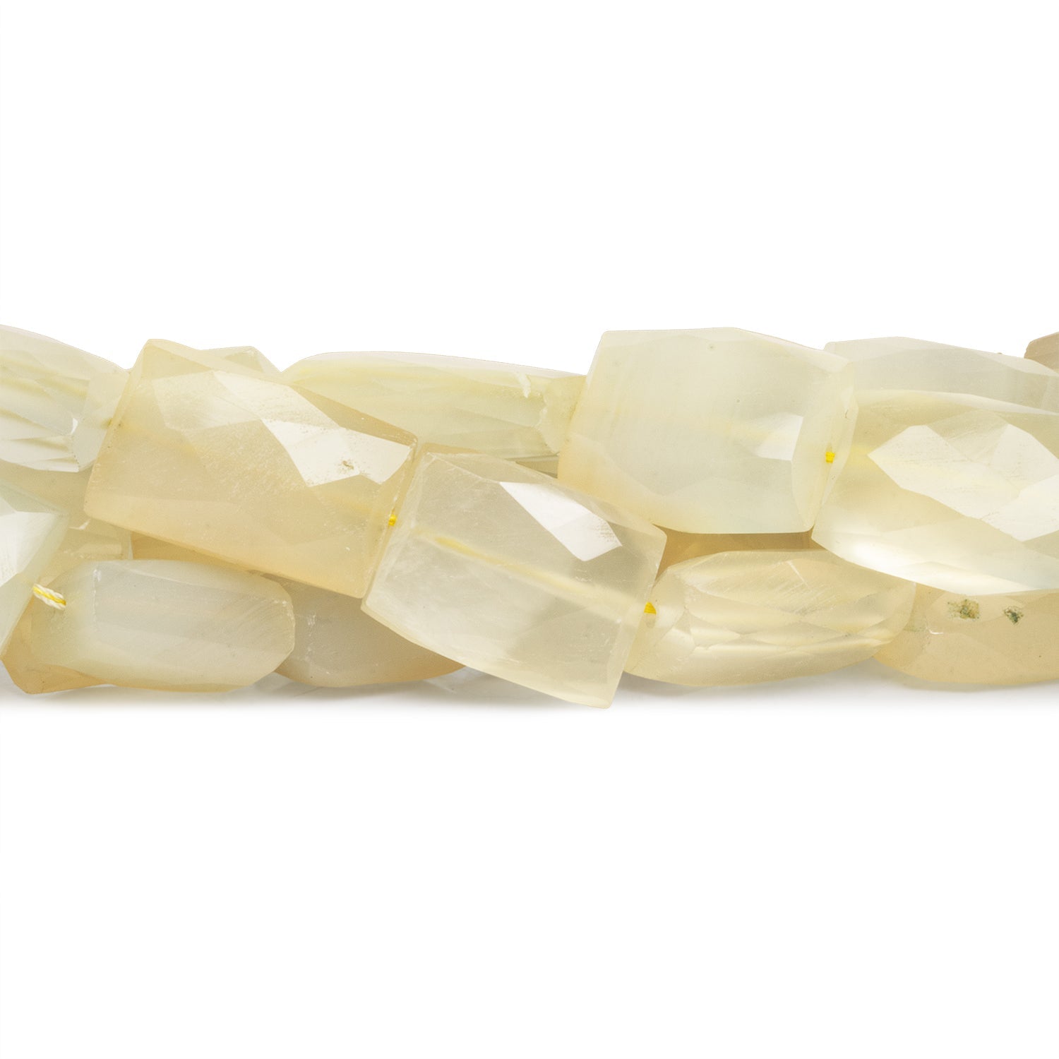 16x12mm Yellow Chalcedony Faceted Rectangles 15 inch 23 beads - The Bead Traders