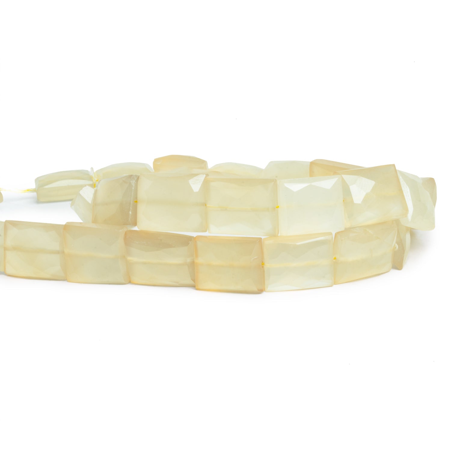 16x12mm Yellow Chalcedony Faceted Rectangles 15 inch 23 beads - The Bead Traders