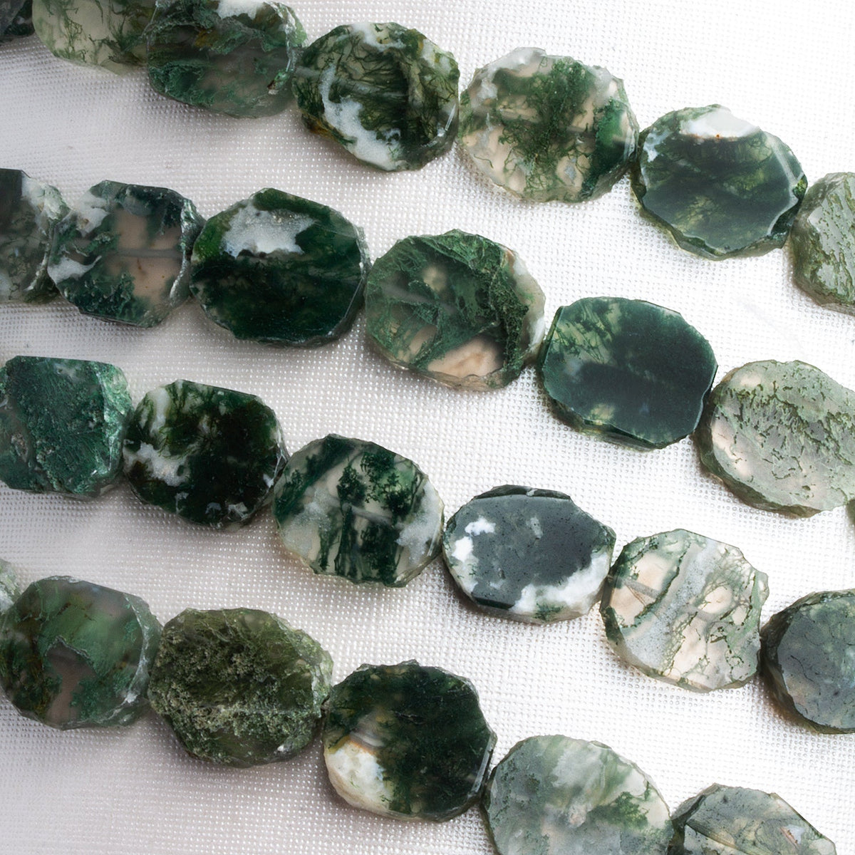 16x13mm Agate Straight Drilled Slices 8 inch 14 beads - The Bead Traders