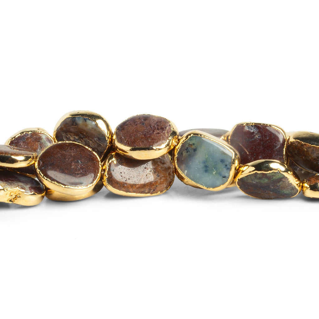 16x13mm Gold Leafed Jasper Nuggets 7.5 inch 12 beads - The Bead Traders