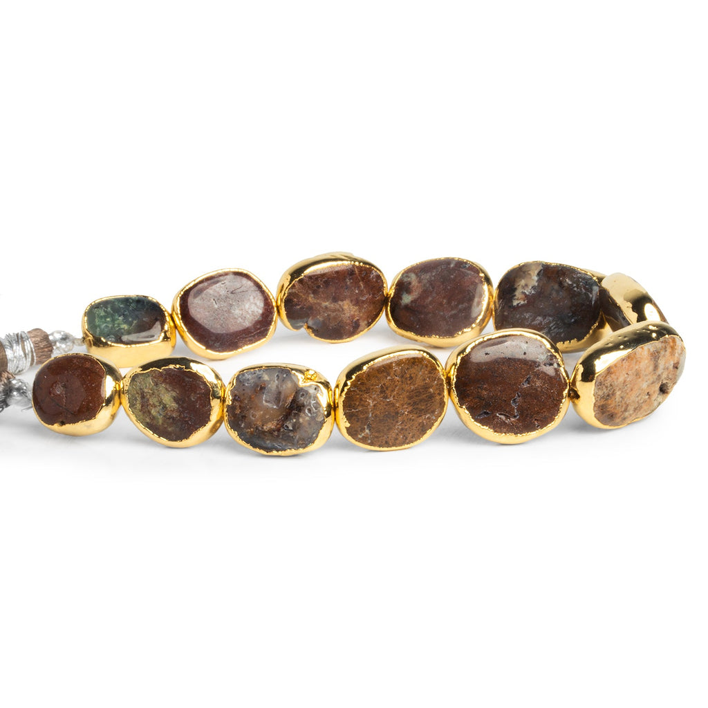 16x13mm Gold Leafed Jasper Nuggets 7.5 inch 12 beads - The Bead Traders