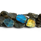 16x13mm Labradorite Straight Drilled Slices 8 inch 14 beads - The Bead Traders