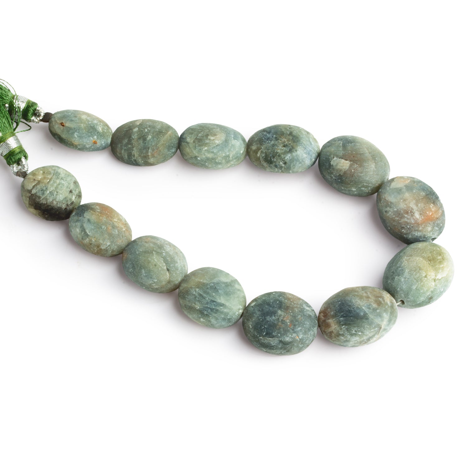 16x13mm Matte Sapphire Ovals 8 inch 13 beads - The Bead Traders