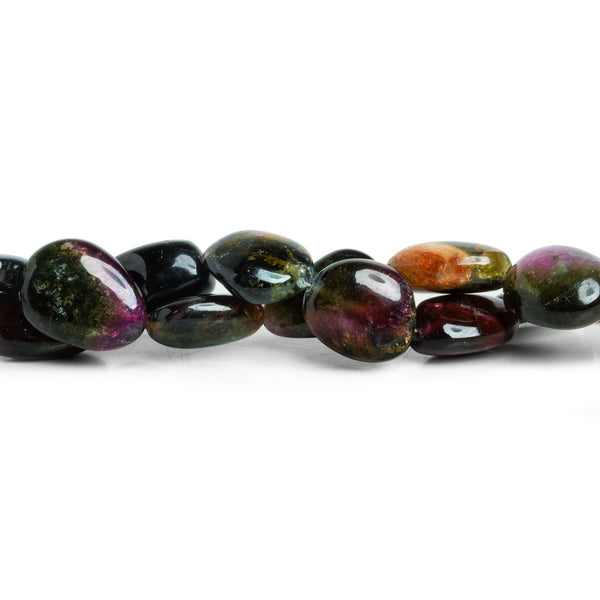 16x13mm Multicolor Tourmaline Plain Nuggets 16 inch 25 beads