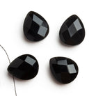 16x13mm Obsidian Calibrated Faceted Pears Set of 4 Beads - The Bead Traders