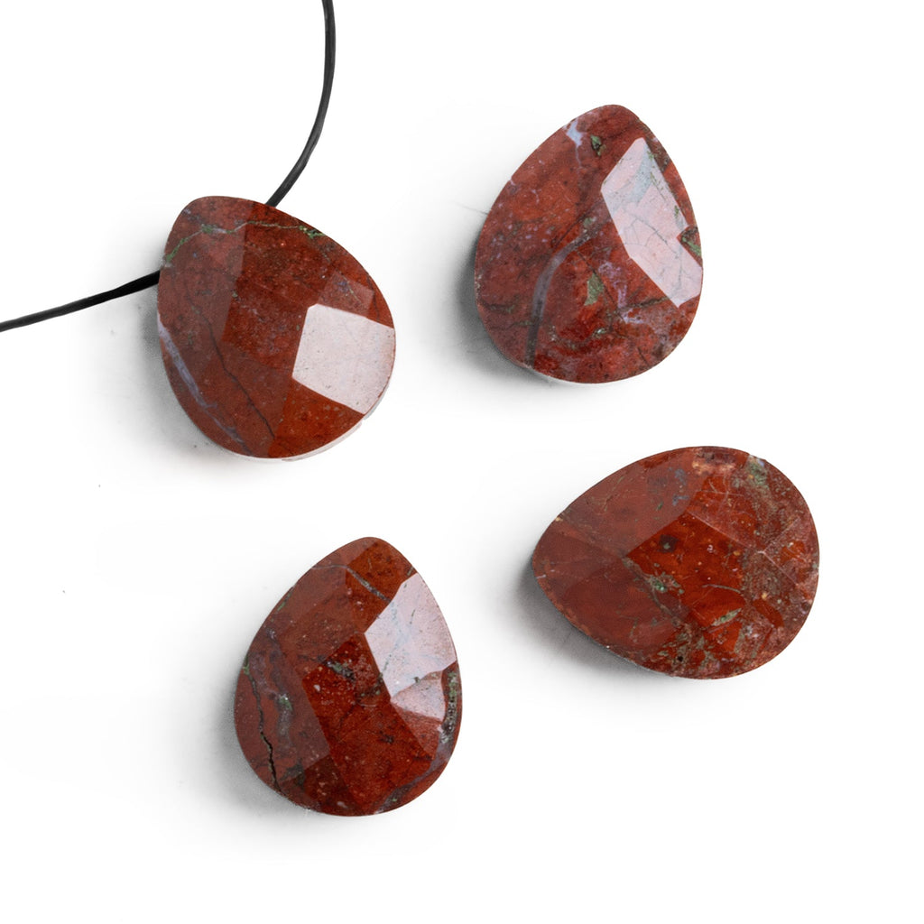 16x13mm Red Jasper Pear Focals Set of 4 Beads - The Bead Traders