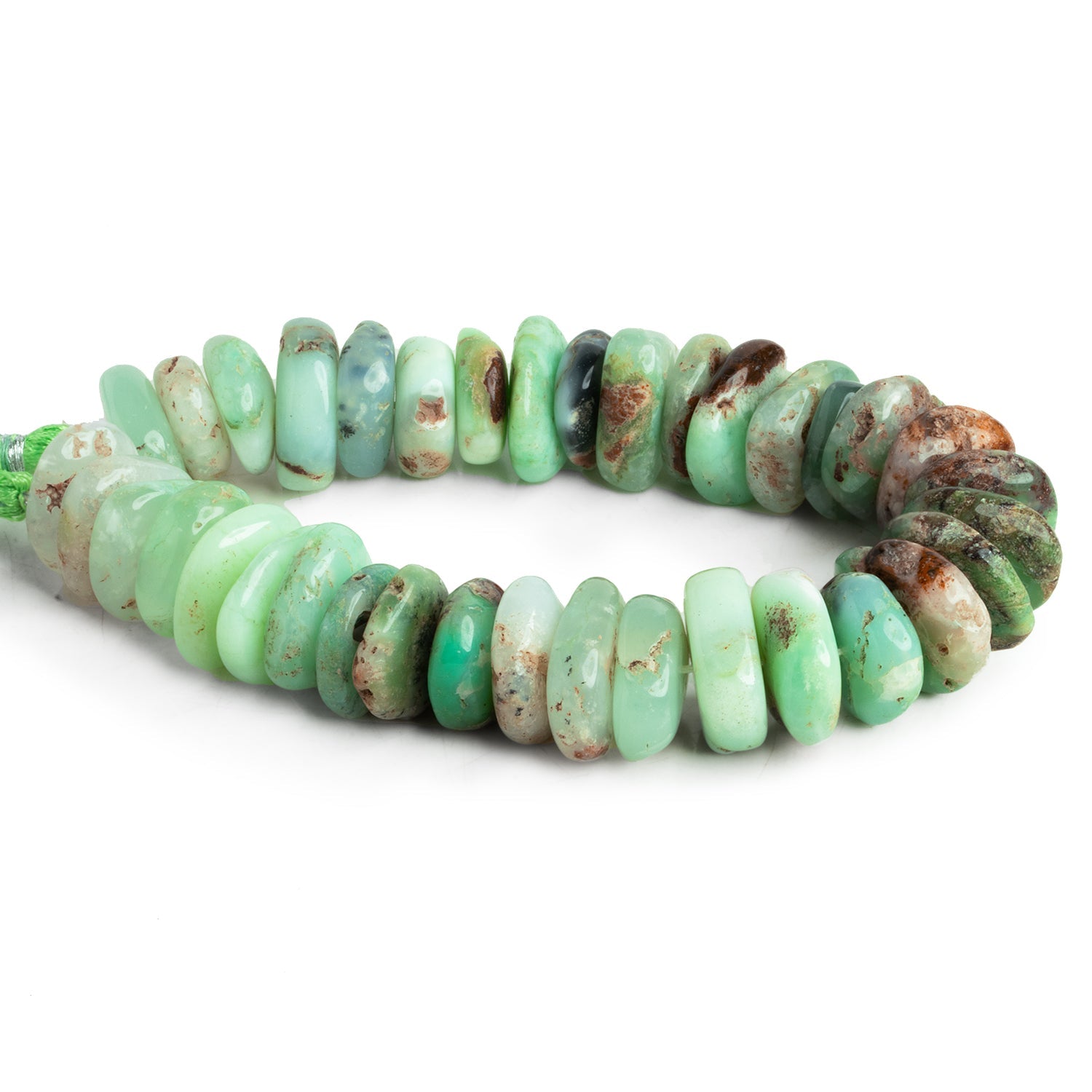 16x14mm Chrysoprase Plain Chips 8 inch 32 beads - The Bead Traders