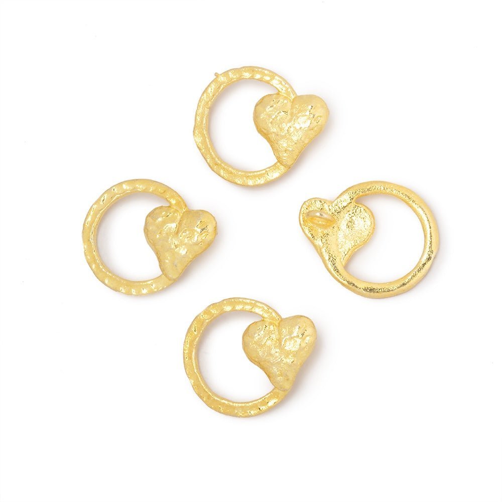 16x14mm Hammered Heart Charms for Jewelry Making - Set of 4 - The Bead Traders