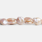 16x14mm Peach Coin Pearls 15 inch 20 beads - The Bead Traders
