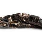 16x15mm Chocolate Tourmaline Natural Crystals 7.5 inch 12 beads - The Bead Traders