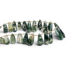 16x7mm Moss Agate Faceted Pears 8 inch 25 beads - The Bead Traders