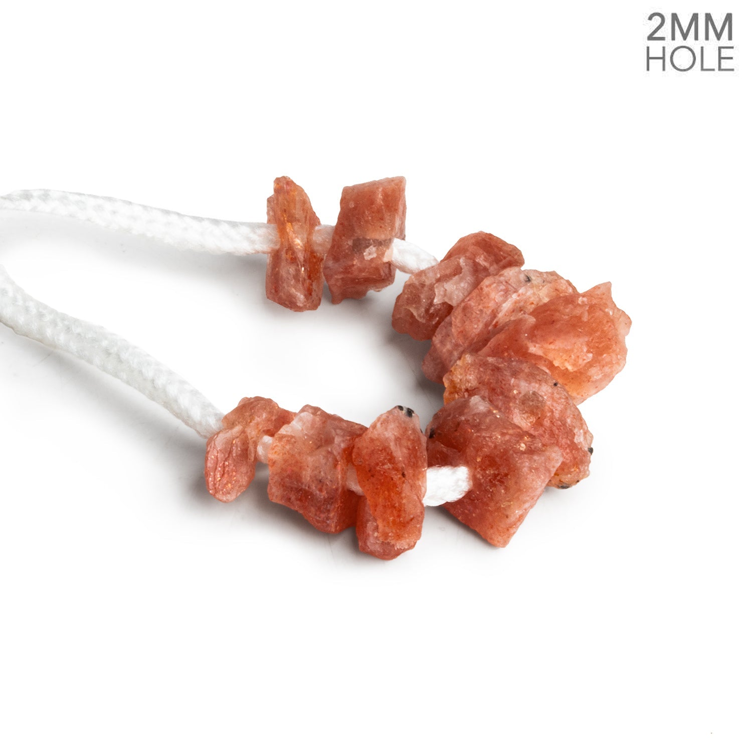 16x7mm Sunstone 2mm Large Hole Natural Crystals 10 Beads - The Bead Traders