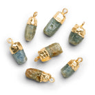 16x8mm Gold Leafed Sapphire Natural Crystal Pendant - The Bead Traders
