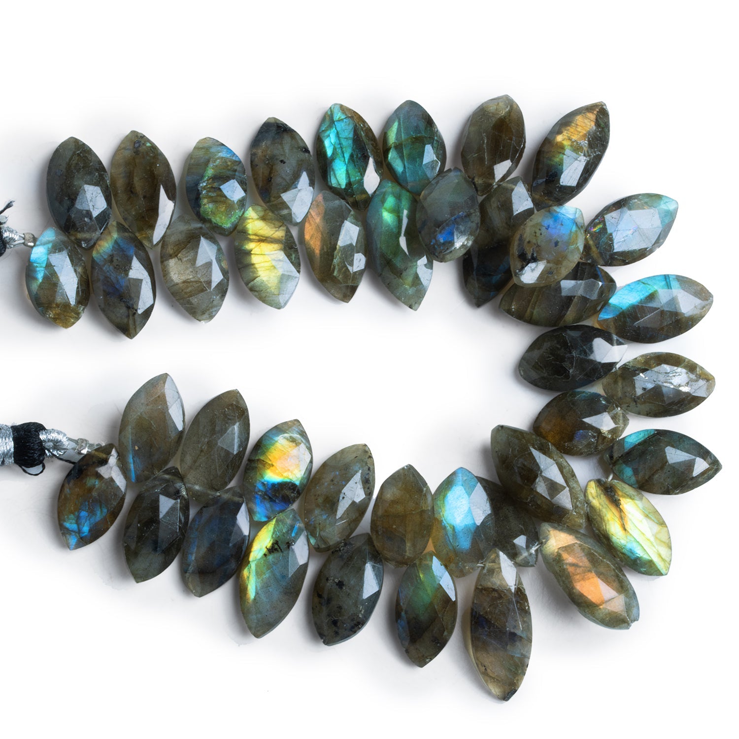 16x8mm Labradorite Faceted Marquises 8 inch 40 beads - The Bead Traders