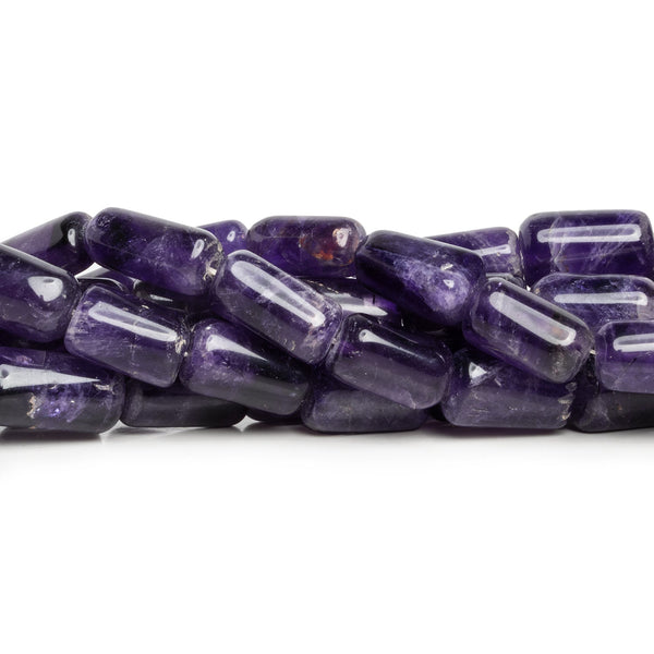 16x9mm Amethyst Plain Tubes 16 inch 28 beads