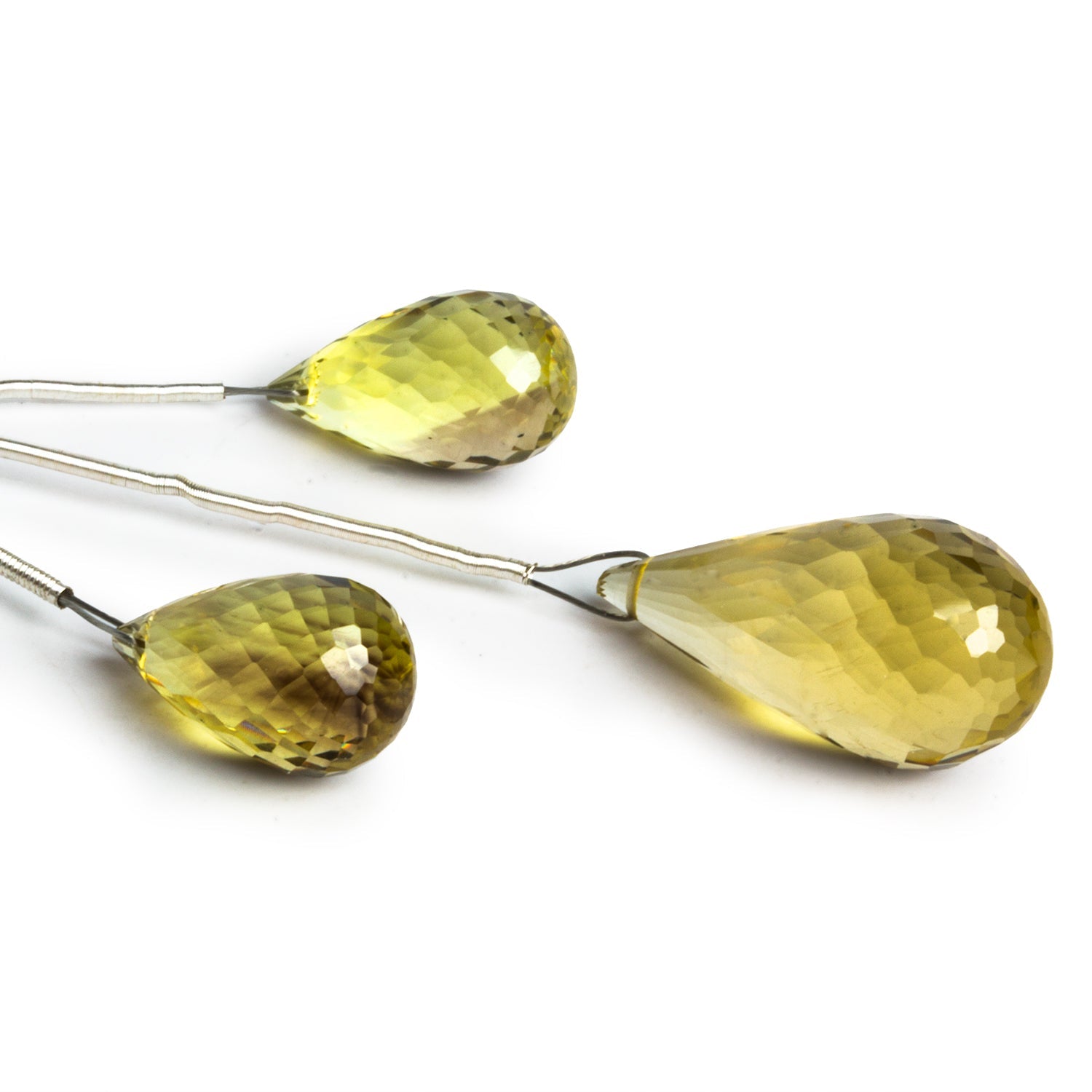 16x9mm Lemon Quartz Faceted Teardrops 3 Beads - The Bead Traders