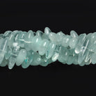 16x9mm Milky Aquamarine Long Chips 7.5 inch 40 beads - The Bead Traders