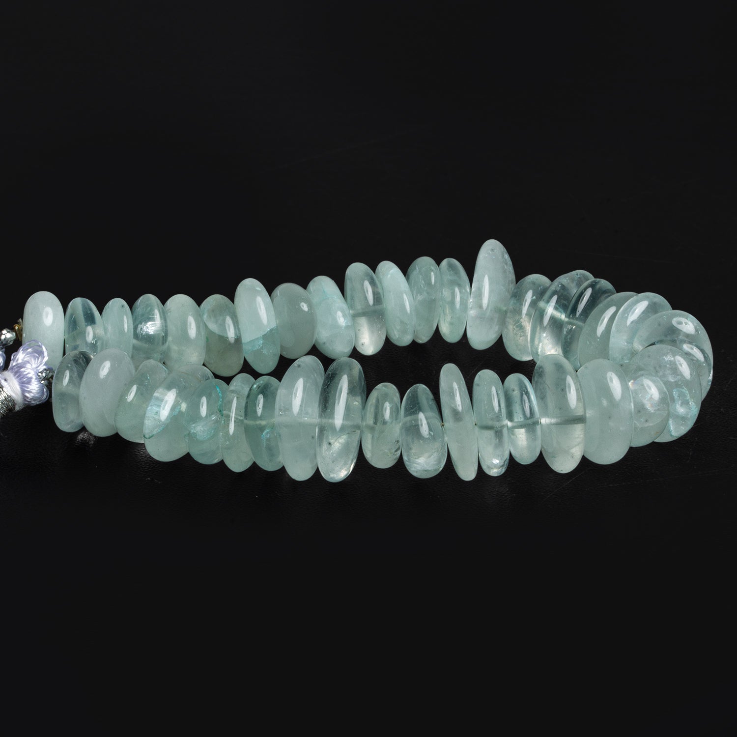 16x9mm Milky Aquamarine Long Chips 7.5 inch 40 beads - The Bead Traders