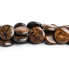 17 - 18mm Bronzite Plain Coins 15 inch 21 beads - The Bead Traders