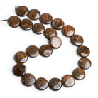 17 - 18mm Bronzite Plain Coins 15 inch 21 beads - The Bead Traders