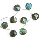 17 - 23mm Labradorite Faceted Hearts 7 inch 7 beads - The Bead Traders