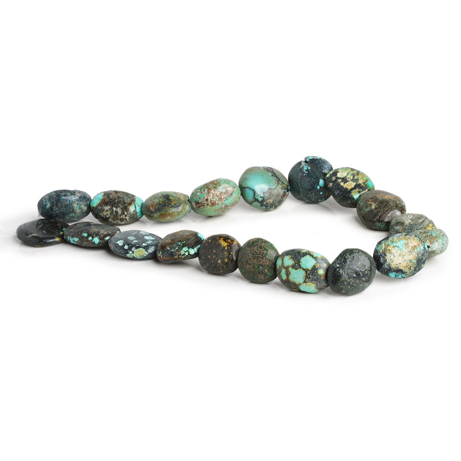 17 - 23mm Turquoise Plain Nuggets 15 inch 17 beads - The Bead Traders