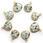 17mm Gold Leafed Jelly Jasper Heart Pendant 1 Bead - The Bead Traders