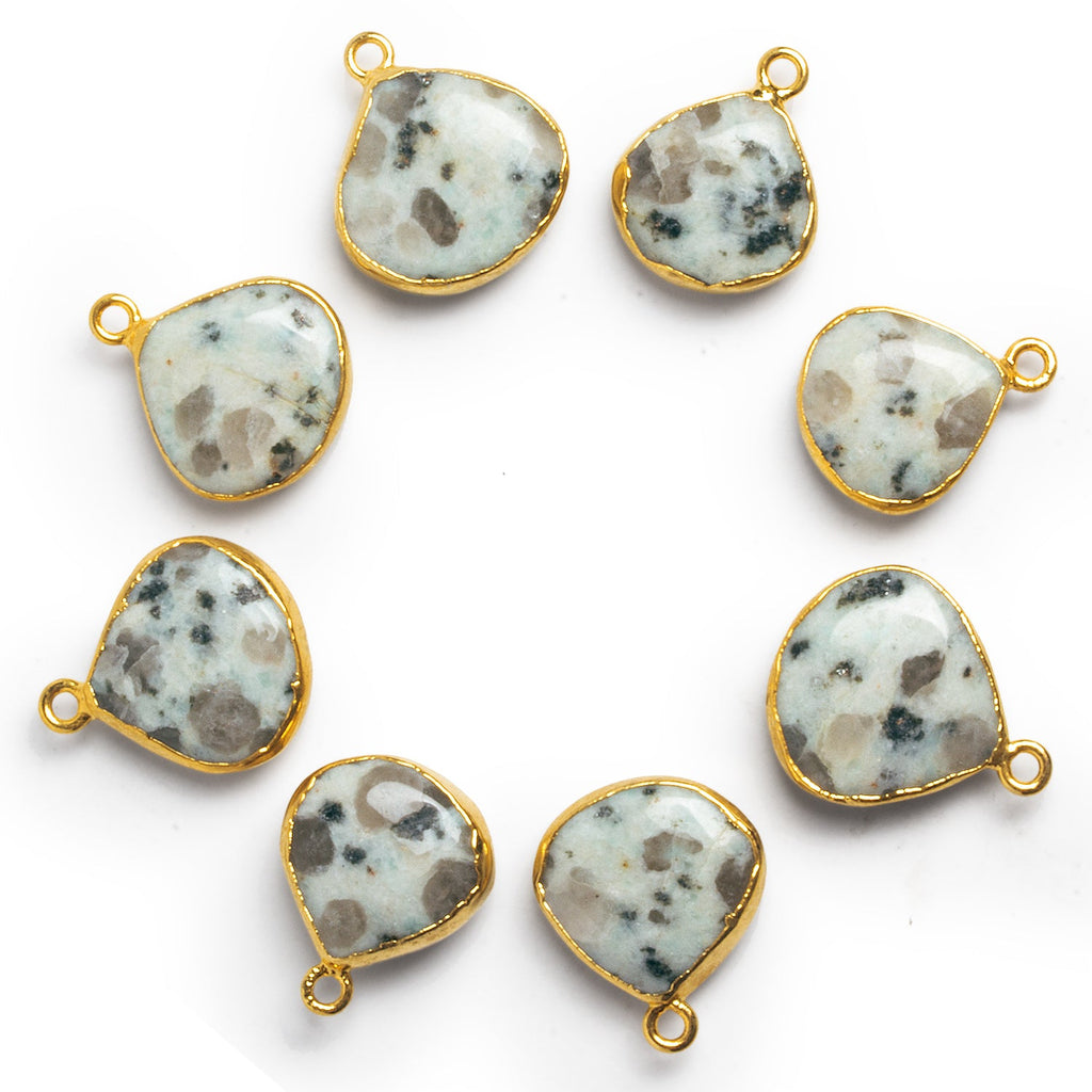 17mm Gold Leafed Jelly Jasper Heart Pendant 1 Bead - The Bead Traders