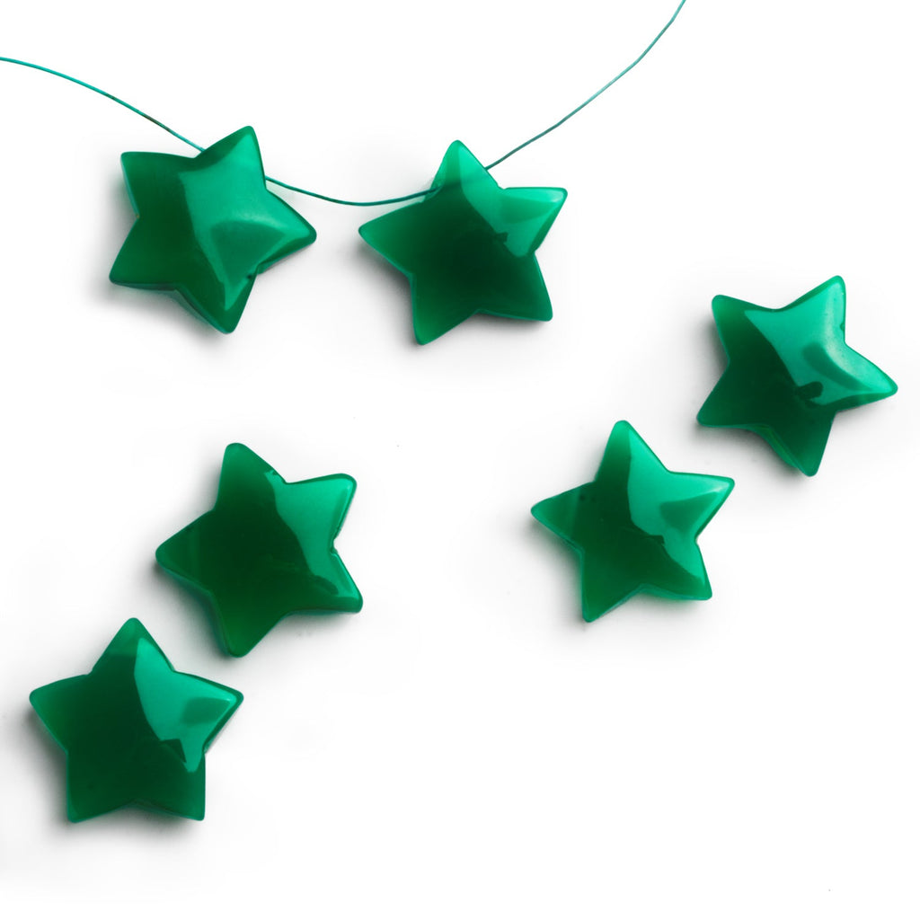 17mm Green Onyx Star Focals Set of 2 Beads - The Bead Traders