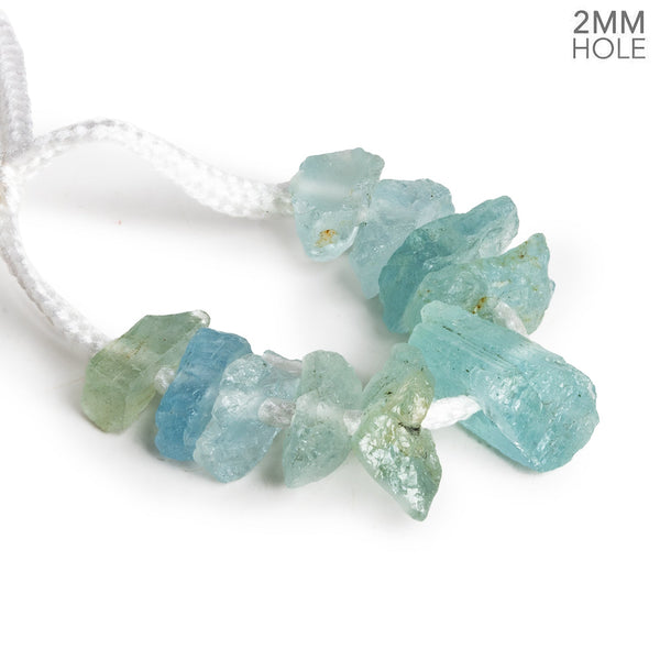 17x10mm Aquamarine Natural Crystals 2mm Large Hole 10 Beads
