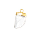 17x10mm Gold Leafed Crystal Quartz Horn Pendant 1 piece - The Bead Traders