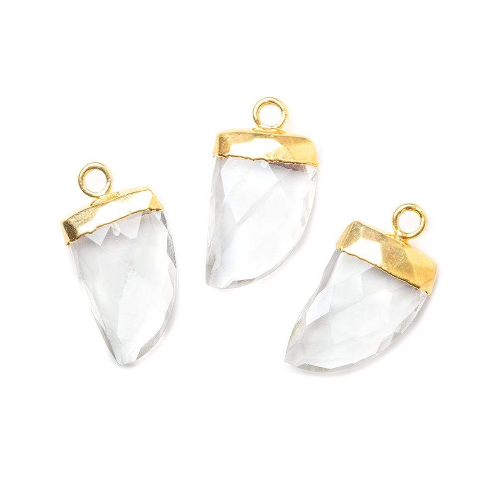17x10mm Gold Leafed Crystal Quartz Horn Pendant 1 piece - The Bead Traders