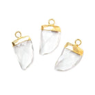 17x10mm Gold Leafed Crystal Quartz Horn Pendant 1 piece - The Bead Traders