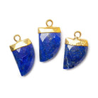 17X10mm Gold Leafed Lapis Lazuli Horn Pendant 1 piece - The Bead Traders
